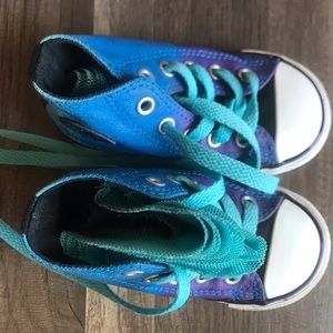 Toddler size 6 Robins Egg Blue Hi-Top Converses